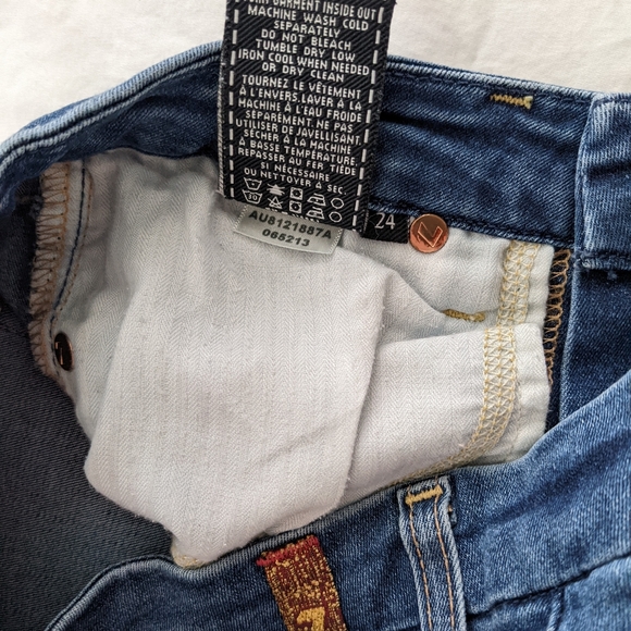 7 For All Mankind B(AIR) Ankle Skinny Distressed Jeans Size 24 - Picture 8 of 16